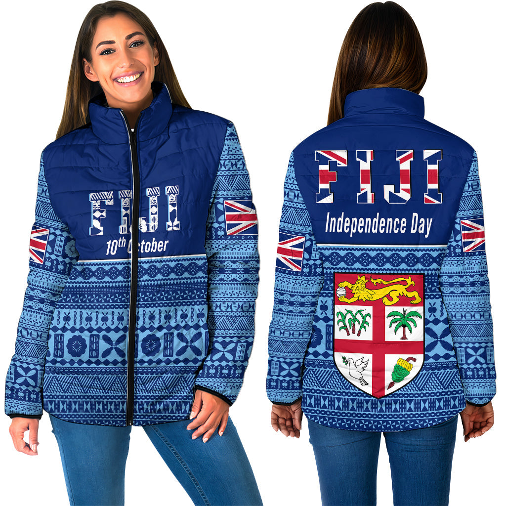 Fiji Independence Day Padded Jackets LT10 Unisex Blue - Polynesian Pride