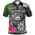 American Samoa Polo Shirt Turtle Plumeria Banana Leaf Unisex Black - Polynesian Pride