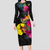 New Caledonia Hibiscus Polynesian Tribal Long Sleeves Dress - LT12 Women Black - Polynesian Pride