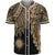 Marshall Islands Polynesian Baseball Shirt - Tribal Wave Tattoo Gold Unisex Gold - Polynesian Pride