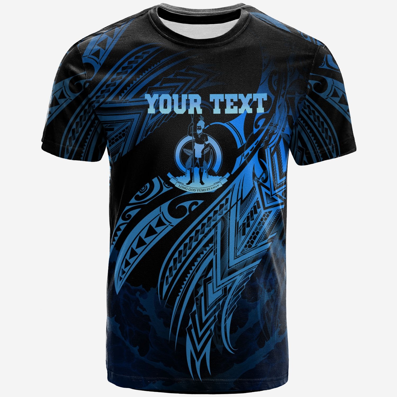 Vanuatu Polynesian Custom T Shirt Legend Blue Version Unisex Blue - Polynesian Pride