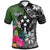 Kosrae Polo Shirt Turtle Plumeria Banana Leaf Unisex Black - Polynesian Pride