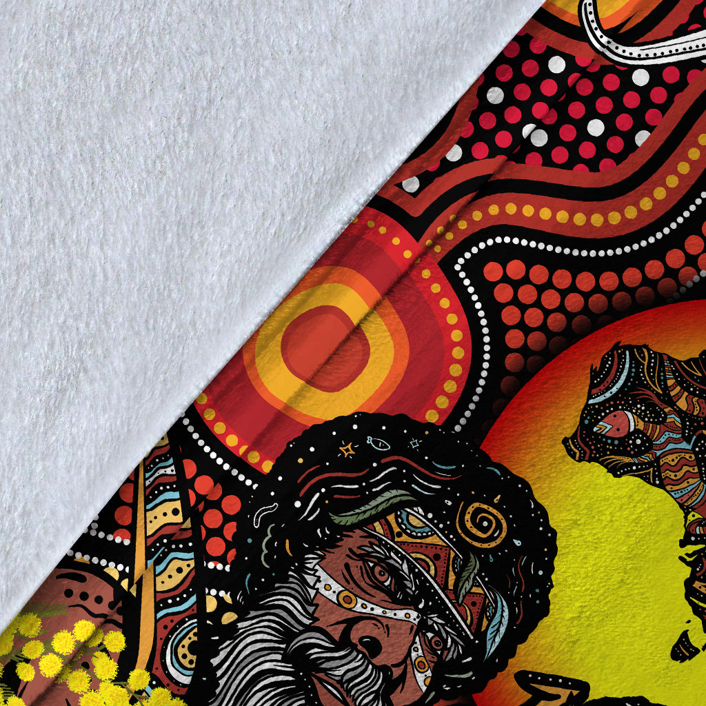 Australia Aboriginal Kangaroo Combine New Zealand Maori Kiwi Bird Blanket - LT2 - Polynesian Pride