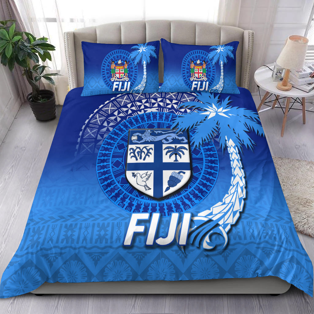 Fiji Tapa Tribal Coconut Tree Bedding Set - LT12 Blue - Polynesian Pride