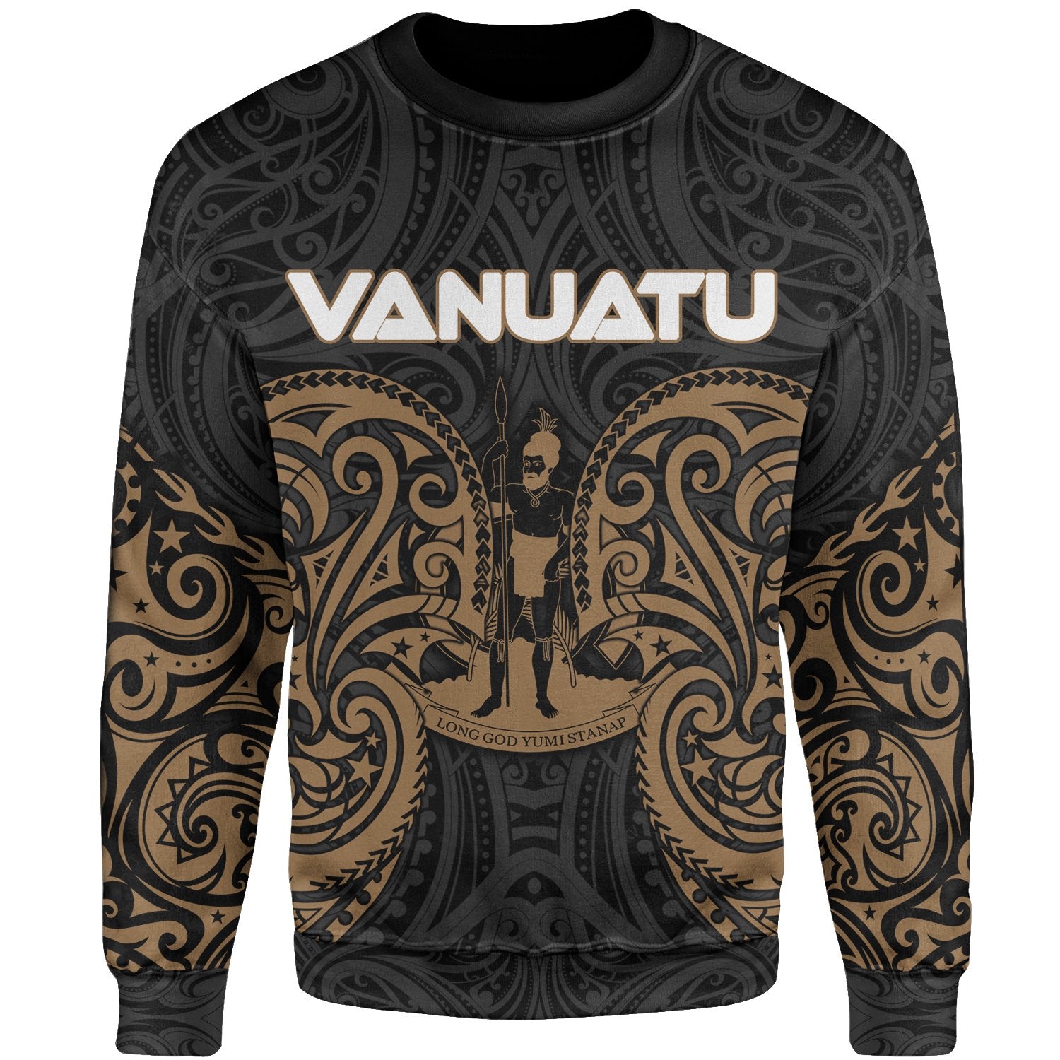 Vanuatu Polynesian Sweater - Spirit Style Gold Unisex Gold - Polynesian Pride