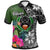 Pohnpei Polo Shirt Turtle Plumeria Banana Leaf Unisex Black - Polynesian Pride