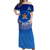 Fiji Tapa Tribal Coconut Tree Off Shoulder Long Dress - LT12 Long Dress Blue - Polynesian Pride