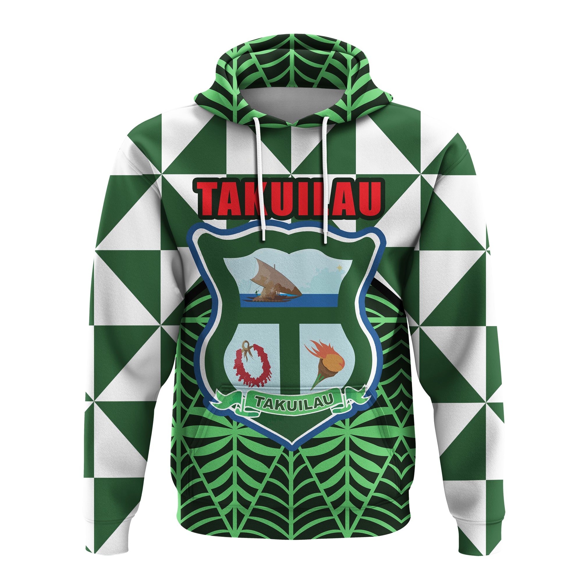 Takuilau College Hoodie Tongan Patterns LT20 Unisex Green - Polynesian Pride