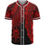 Tuvalu Polynesian Baseball Shirt - Tribal Wave Tattoo Red Unisex Red - Polynesian Pride