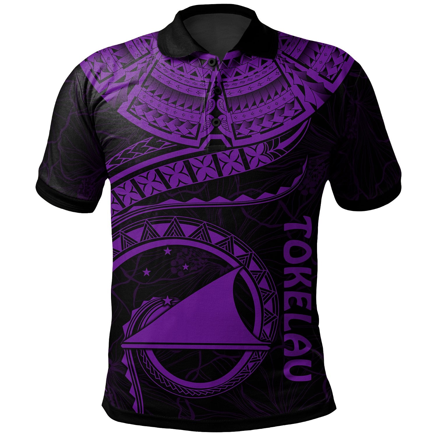 Tokelau Polynesian Polo Shirt Tokelau Waves (Purple) Unisex Purple - Polynesian Pride