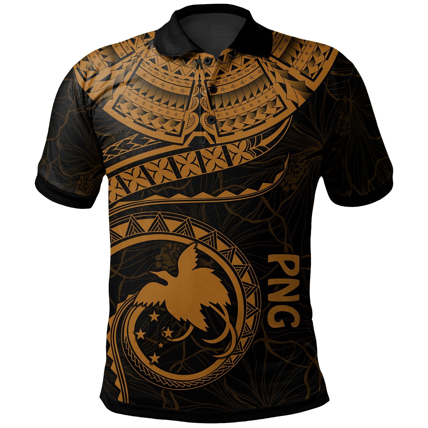Papua New Guinea Polynesian Polo Shirt Papua New Guinea Waves (Golden) Unisex Golden - Polynesian Pride
