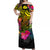 New Caledonia Off Shoulder Long Dress Alluring Polynesia and Tropical Flowers LT13 Women Black - Polynesian Pride