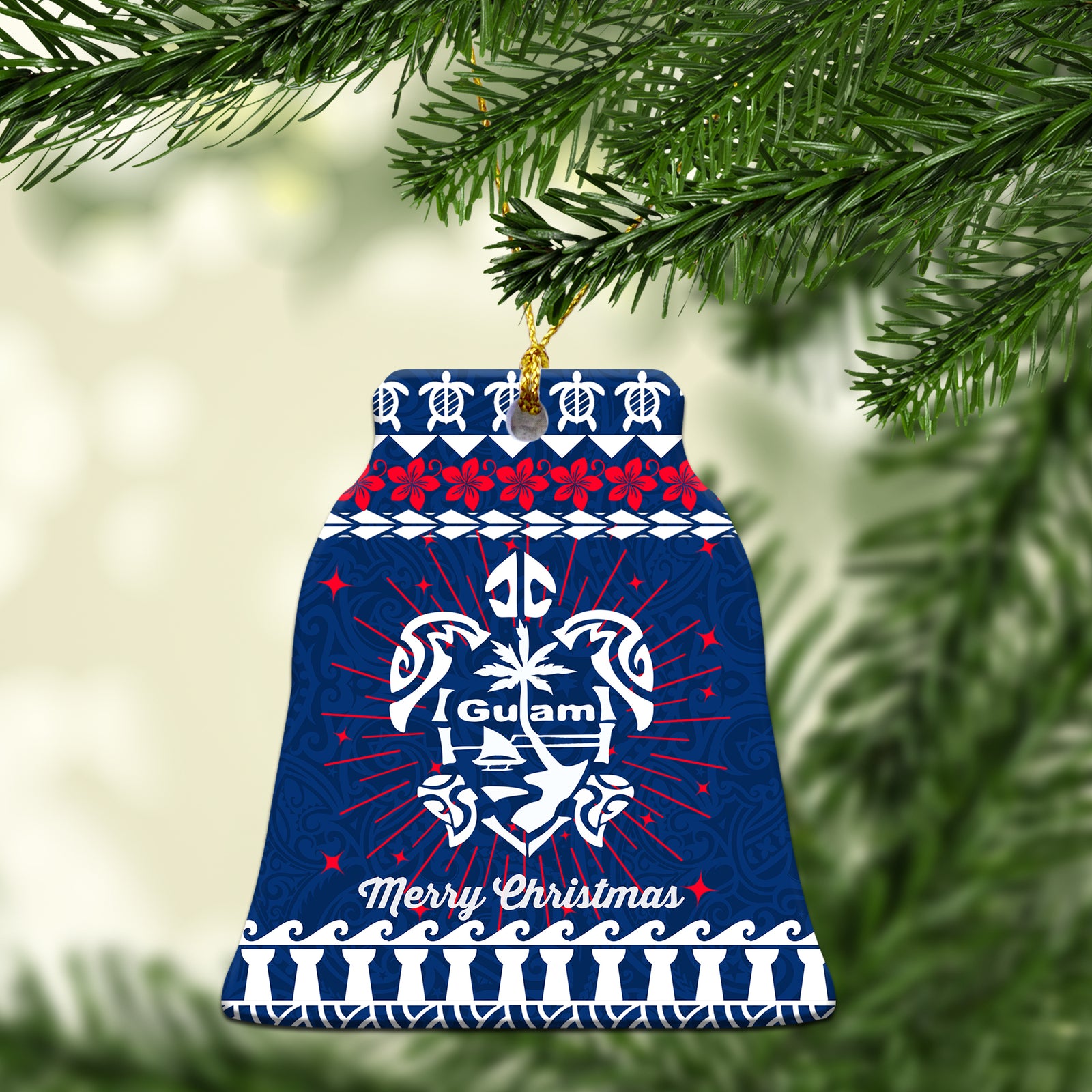 Guam Chamorro Pattern Christmas Ornament - LT12 Christmas Tree - Polynesian Pride