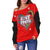 Fiji Valentine Couple Heart Women Off Shoulder Sweater - LT2 - Polynesian Pride