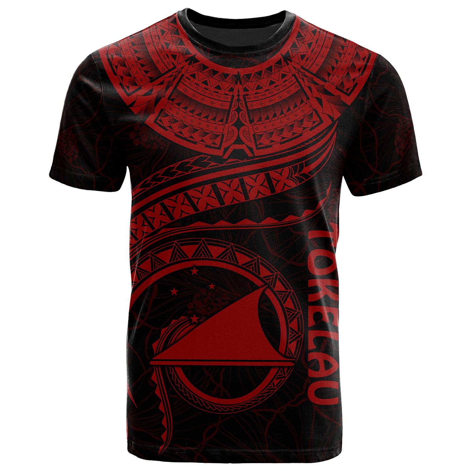 Tokelau Polynesian T Shirt Tokelau Waves (Red) Unisex Red - Polynesian Pride