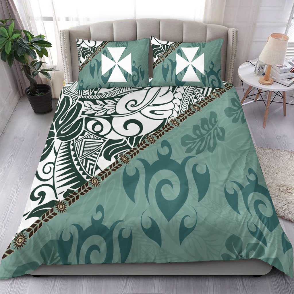 Wallis and Futuna Bedding Set - Leaves And Turtles Green - Polynesian Pride