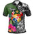 Tonga Polo Shirt Turtle Plumeria Banana Leaf Unisex Black - Polynesian Pride