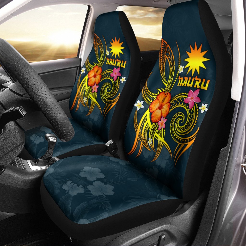 Nauru Polynesian Car Seat Covers - Legend of Nauru (Blue) Universal Fit Blue - Polynesian Pride