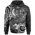 Pohnpei Hoodie White Shark Polynesian Tattoo Unisex White - Polynesian Pride