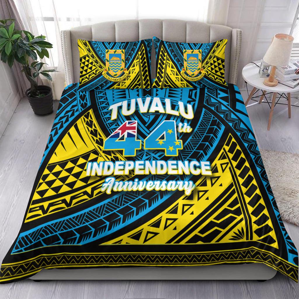 Tuvalu Bedding Set 44th Independence Anniversary - Tribal Pattern - LT12 Blue - Polynesian Pride