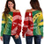 Australia and Tonga Off Shoulder Sweater Version Special LT13 Red - Polynesian Pride