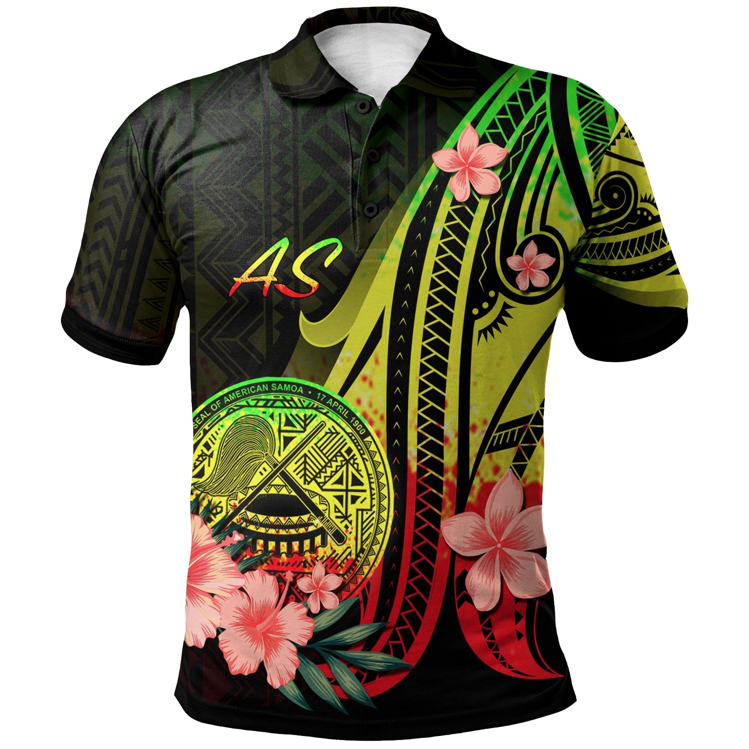 American Samoa Polo Shirt Reggae Polynesian Hibiscus Pattern Style Unisex Reggae - Polynesian Pride