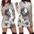 Yap State Hoodie Dress -Vintage Luxury Floral Style Nude - Polynesian Pride