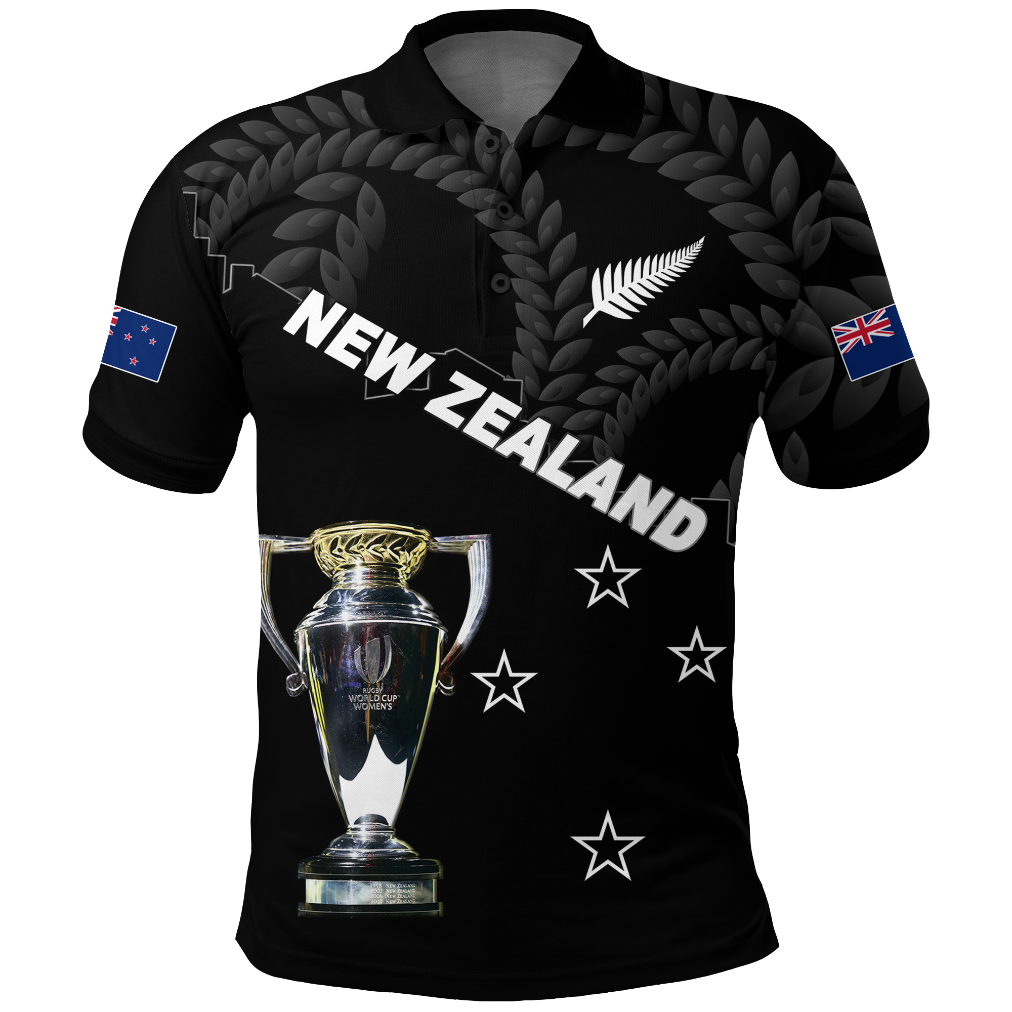 New Zealand Champions Rugby 2022 Polo Shirt LT12 Black - Polynesian Pride