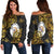 Niue Women's Off Shoulder Sweaters - Abstract Style Black - Polynesian Pride