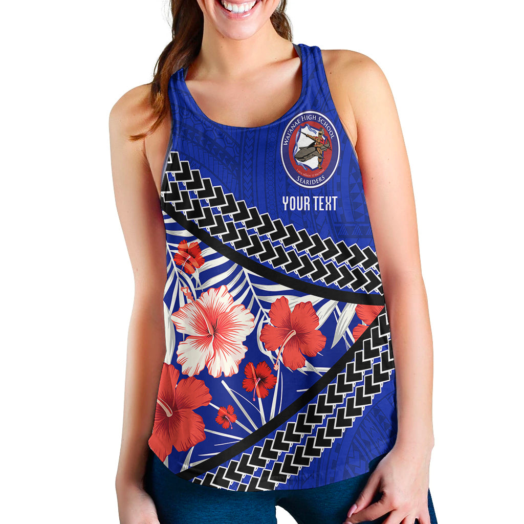 (Custom Personalised) Waianae High School Women's Tank - Hawaiian Hibiscus Flowers - LT20 Black - Polynesian Pride