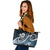 Tahiti Polynesian Large Leather Tote Bag - Ocean Style - Polynesian Pride