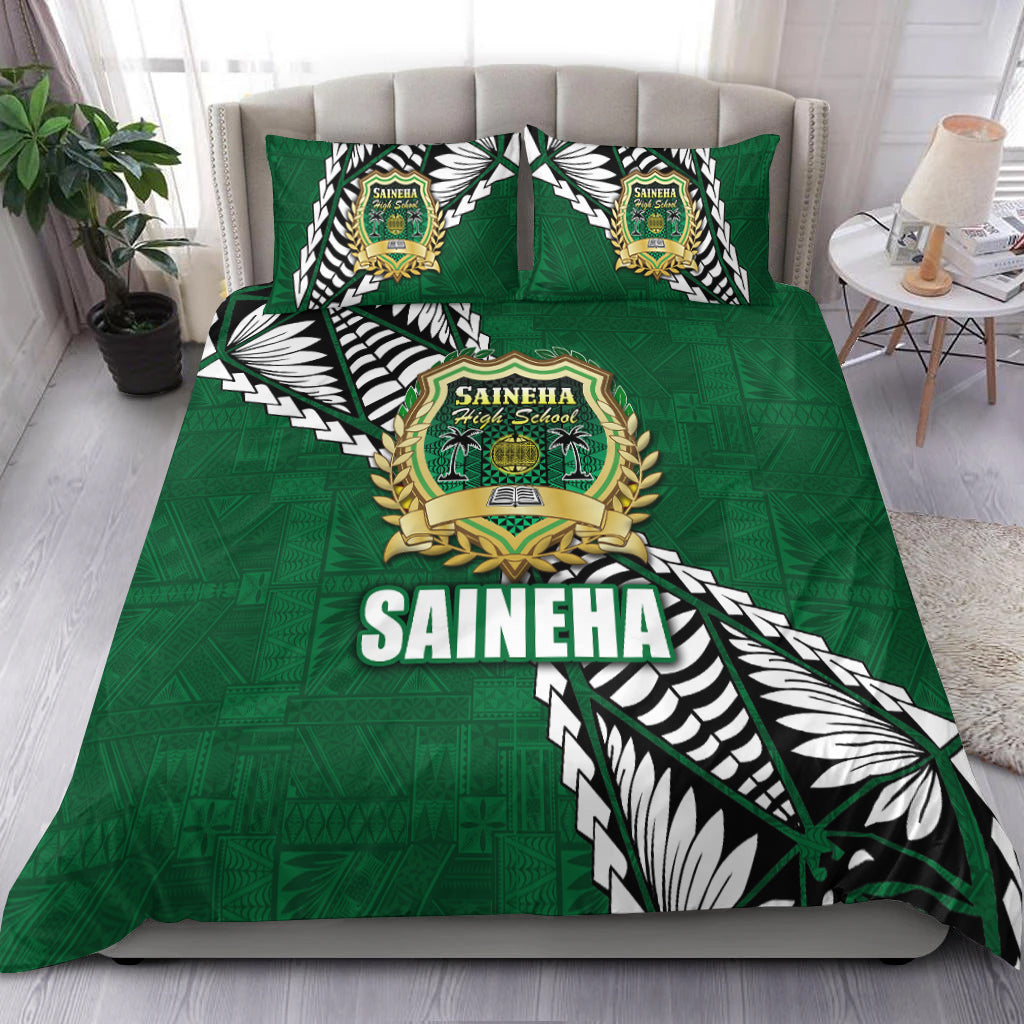 Tonga Saineha High School Tongan Patterns Bedding Set - LT12 Green - Polynesian Pride