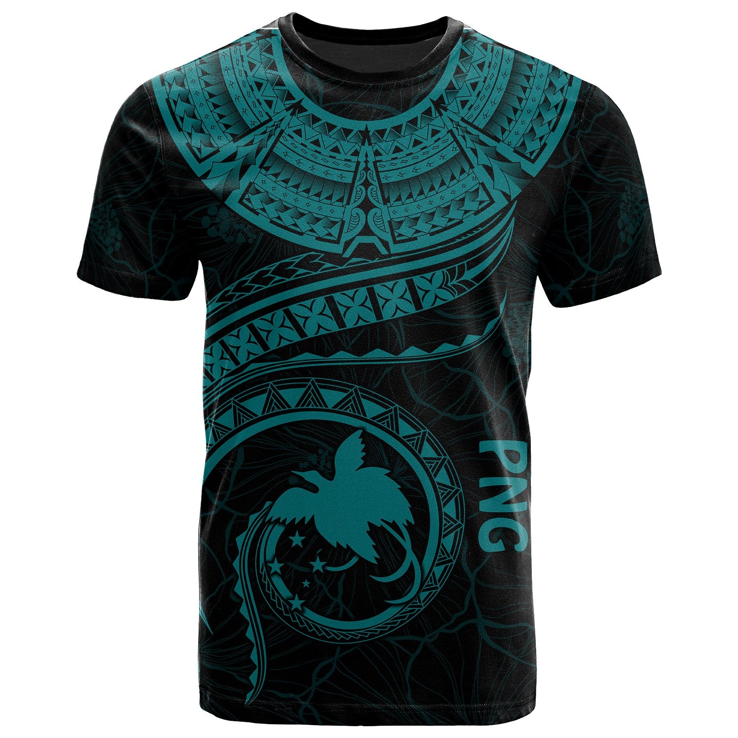 Papua New Guinea Polynesian T Shirt Papua New Guinea Waves (Turquoise) Unisex Art - Polynesian Pride
