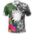 Nauru Polo Shirt White Turtle Plumeria Banana Leaf Unisex White - Polynesian Pride