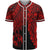 Tonga Polynesian Baseball Shirt - Tribal Wave Tattoo Red Unisex Red - Polynesian Pride