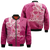 Breast Cancer Pink Ribbon Butterfly Polynesian Pink Version Bomber Jacket - LT12 Bomber Jacket Pink - Polynesian Pride