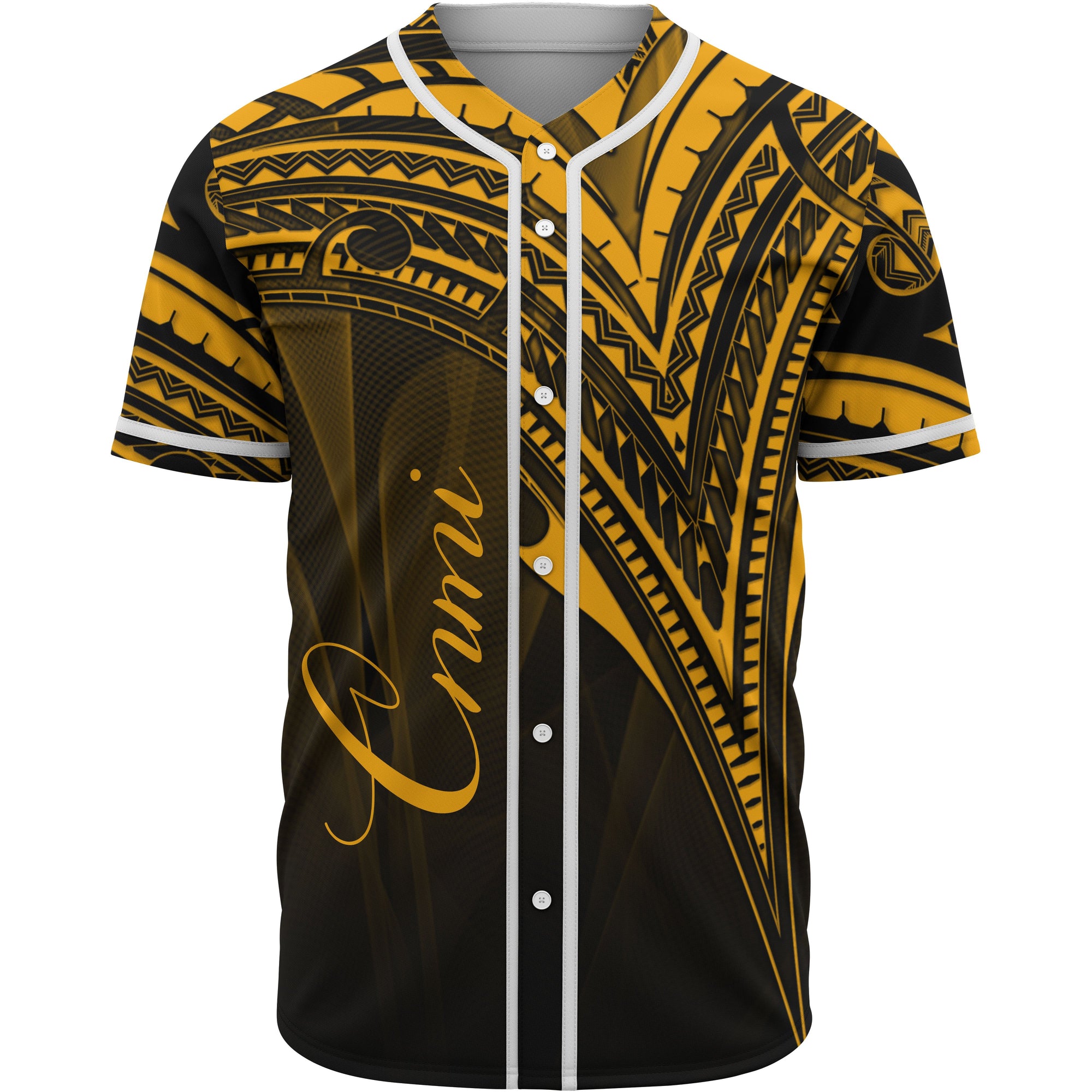 Northern Mariana Islands Baseball Shirt - Gold Color Cross Style Unisex Black - Polynesian Pride