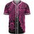 Tuvalu Polynesian Baseball Shirt - Tribal Wave Tattoo Pink Unisex Pink - Polynesian Pride