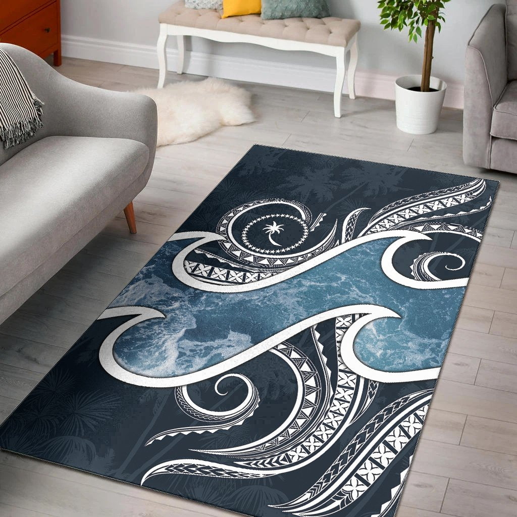 Chuuk Islands Polynesian Area Rug - Ocean Style Blue - Polynesian Pride