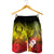 Pohnpei Custom Personalised Men's Shorts - Humpback Whale with Tropical Flowers (Yellow) - Polynesian Pride