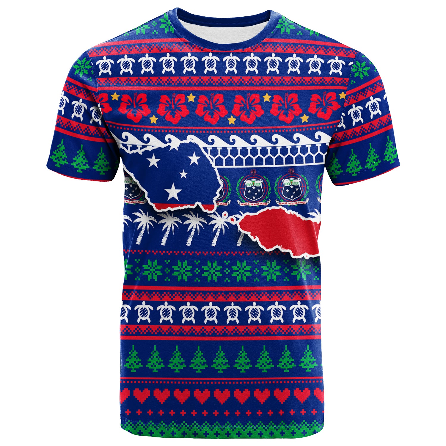 Samoa Christmas T Shirt Ugly Christmas LT12 Unisex Blue - Polynesian Pride