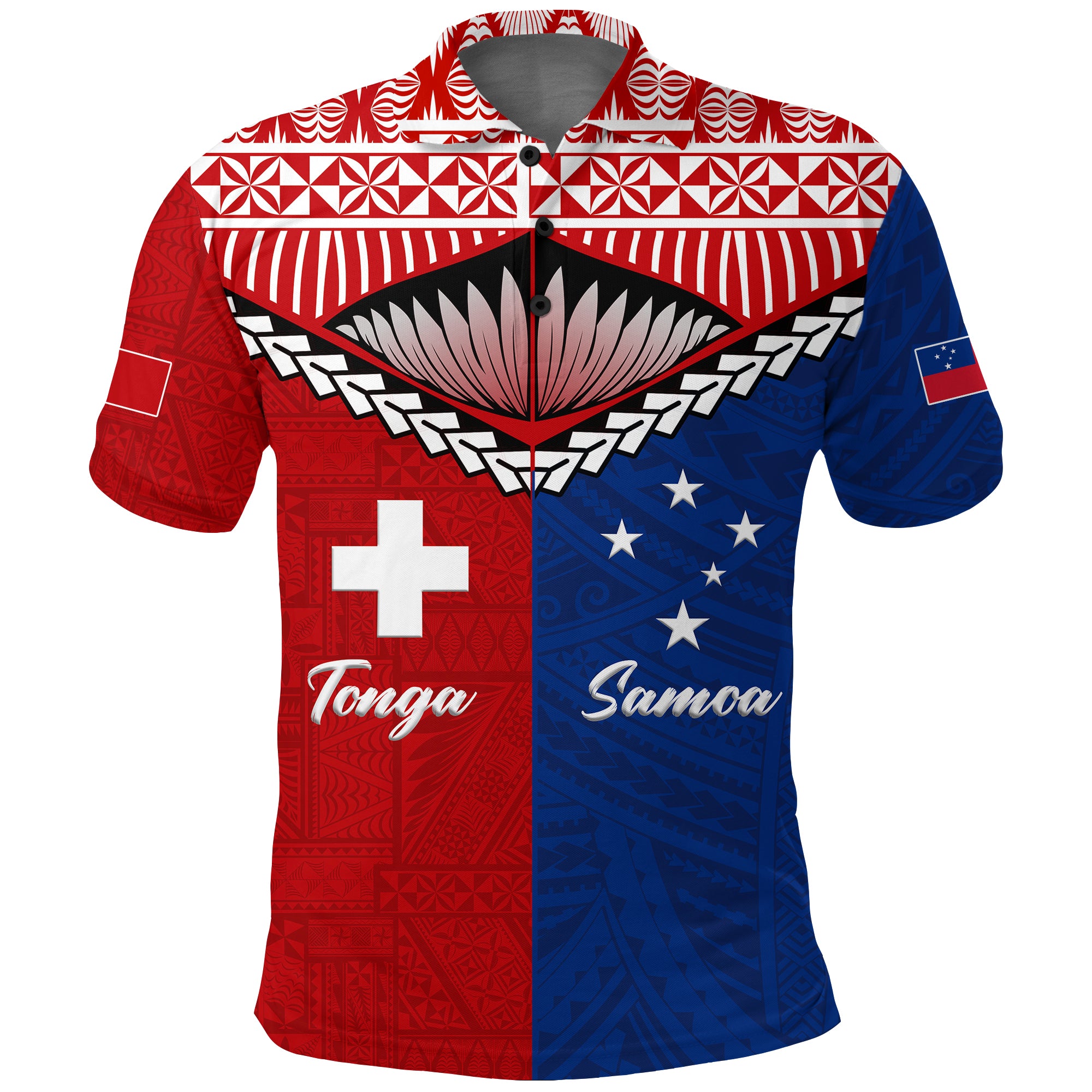 Tonga Combine Samoa Pride Polo Shirt LT12 Unisex Red - Polynesian Pride