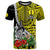 New Caledonia Polynesian Coat Of Arms Mix Tropical Flowers T Shirt LT14 Yellow - Polynesian Pride