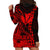 (Custom Personalised) Kakau Polynesian Tribal Hawaiian Turtle with Kanaka Maoli Red Hoodie Dress LT9 - Polynesian Pride