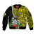 New Caledonia Polynesian Coat Of Arms Mix Tropical Flowers Sleeve Zip Bomber Jacket LT14 Unisex Yellow - Polynesian Pride