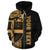 Fiji Polynesian Tapa Custom Zip up Hoodie Yellow Line - Polynesian Pride