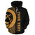 Vanuatu Polynesian Custom Hoodie Gold Line - Polynesian Pride