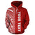 Polynesian Custom Hoodie Red Poly Line - Polynesian Pride