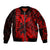 (Custom Personalised) Kakau Polynesian Tribal Hawaiian Turtle with Kanaka Maoli Red Sleeve Zip Bomber Jacket LT9 Unisex Red - Polynesian Pride