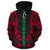 Vanuatu Polynesian Custom Zip up Hoodie Red Tattoo - Polynesian Pride